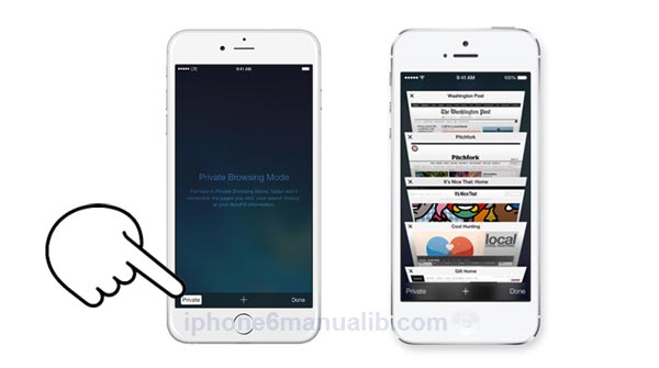 enable private browsing mode on iphone 6